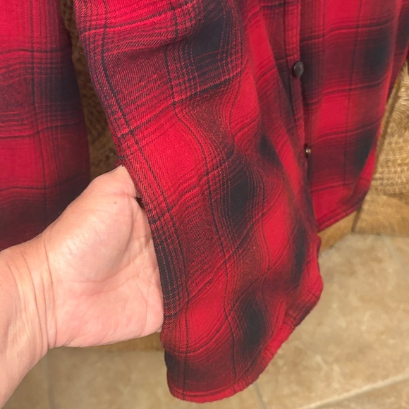 Field & Stream Red Plaid Flannel Fleece Shirt Jacket Size Large - Picture 10 of 11